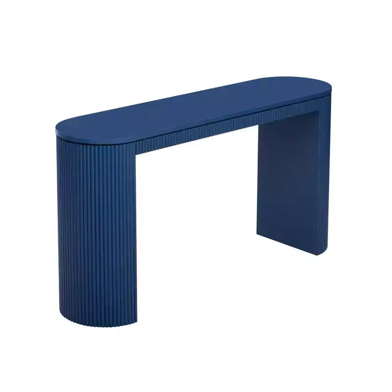 Modern Entryway Console Table with Curved Legs, Vertical Stripe Design, Narrow Table for Living Room
