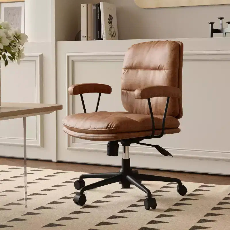 GDFStudio Irene Modern 360 Swivel Adjustable Height 90 to135 Inclined Faux Leather Upholstered Office Chair