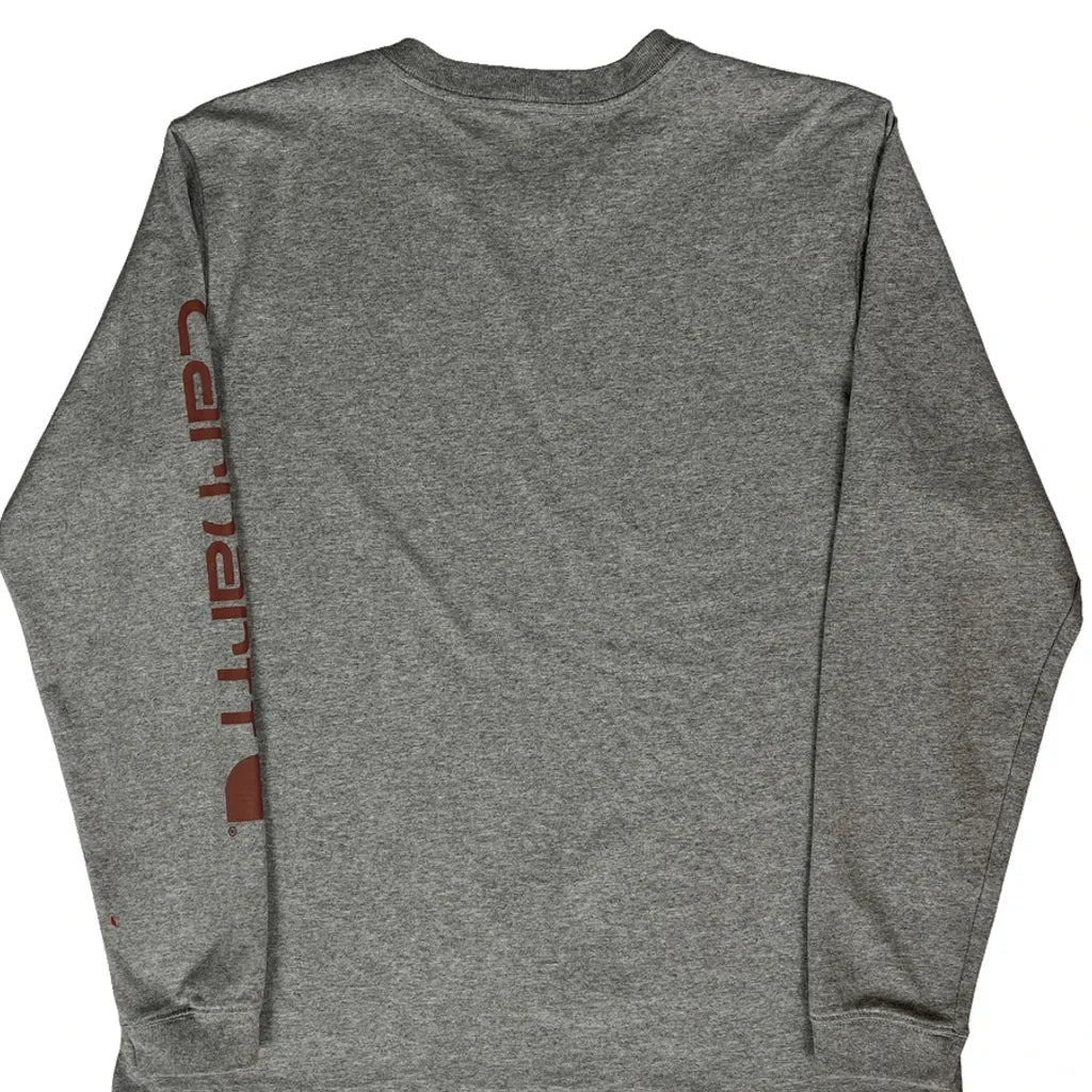 Long Sleeve T-Shirt - Large Grey Cotton Crew Neck Women