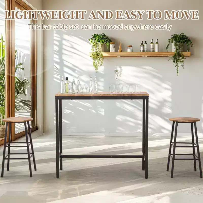 EROMMY 3 - Piece Dining Set, Rectangular Bar Table Set