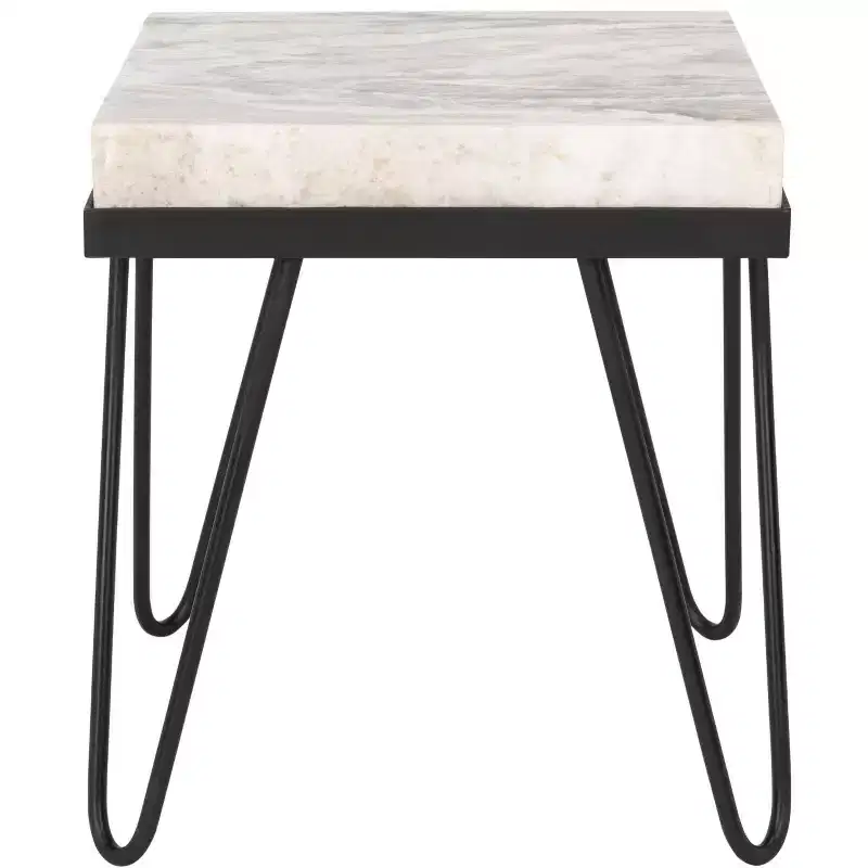 Stone Top Accent Table Multi Grey/Black