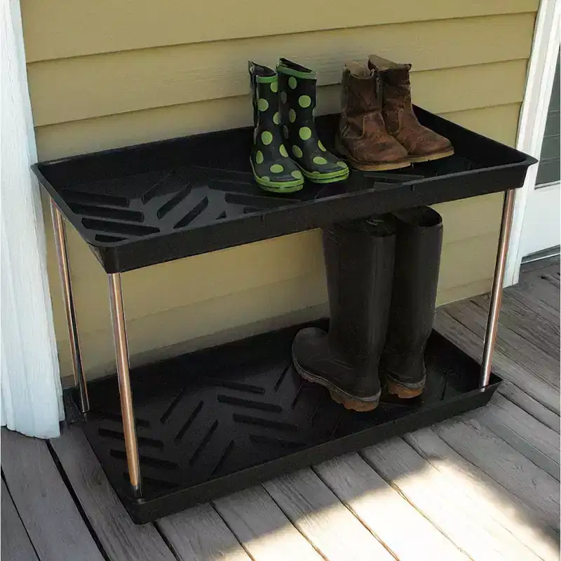 Tierra Garden Two Tier Black Boot Tray
