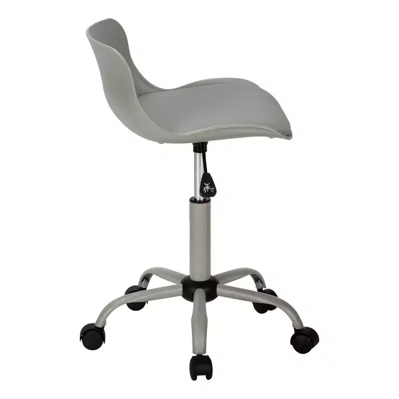 Modern Height-Adjustable Office Chair with Metal Base and Wheels, 360�� Swivel