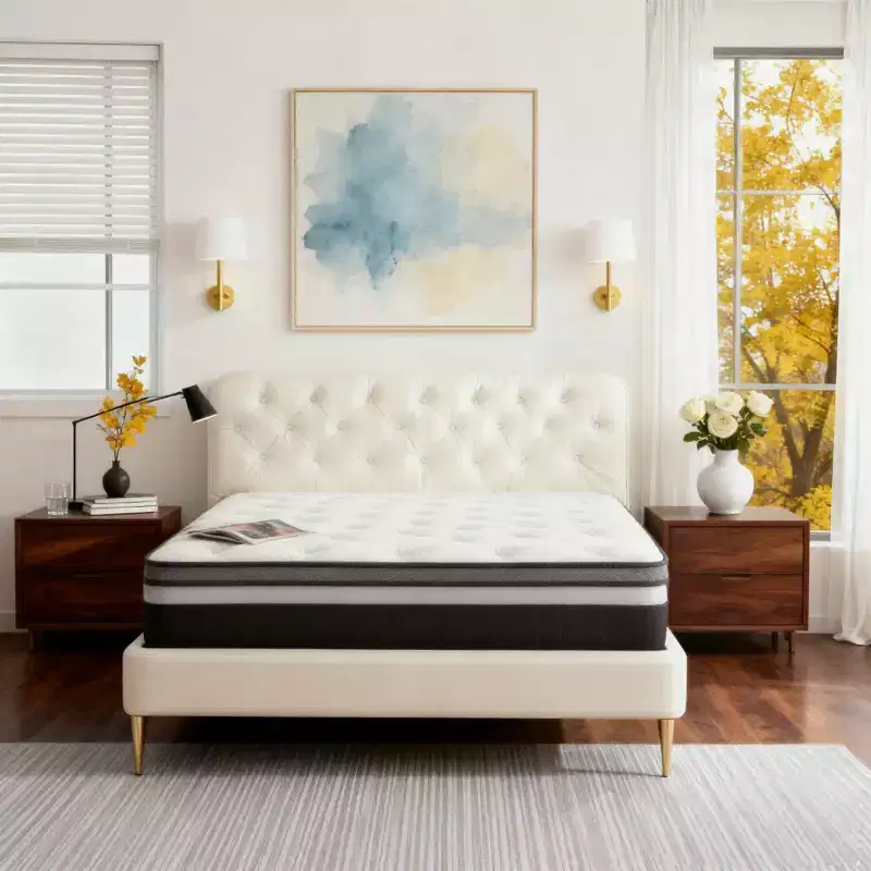 14 Inch Queen Mattress in a box Hybrid Gel Memory Foam Medium Firm,CertiPUR-US Certified, White