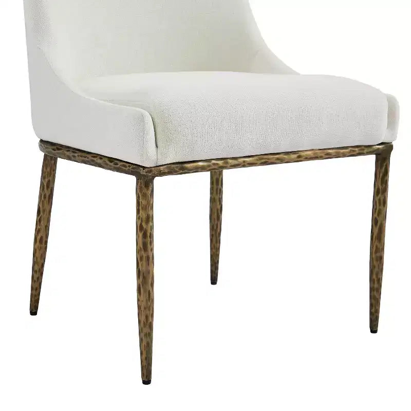 Linnea Industrial 5 Piece Upholstered Dining Chairs with Round Pedestal Dining Table
