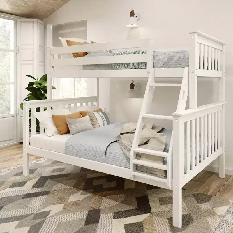 Plank+Beam Solid Wood Twin over Full Bunk Bed, No Box Spring Needed