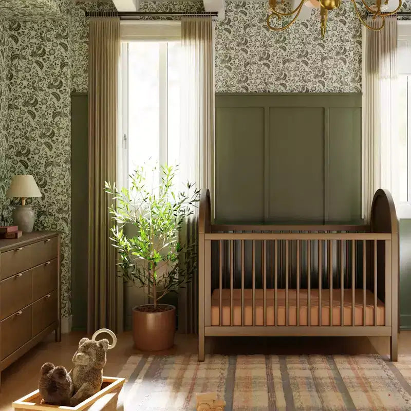 Boho Cane 3-in-1 Convertible Crib with Toddler Bed Conversion Kit