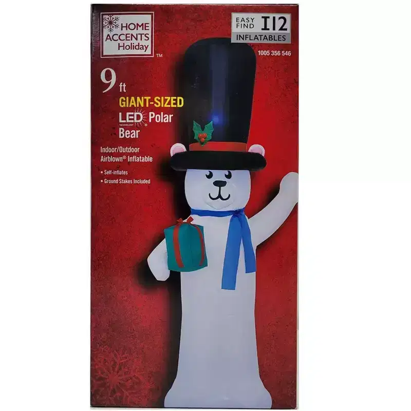 Home Accents Holiday 9 FT Giant Sized LED Polar Bear Inflatable