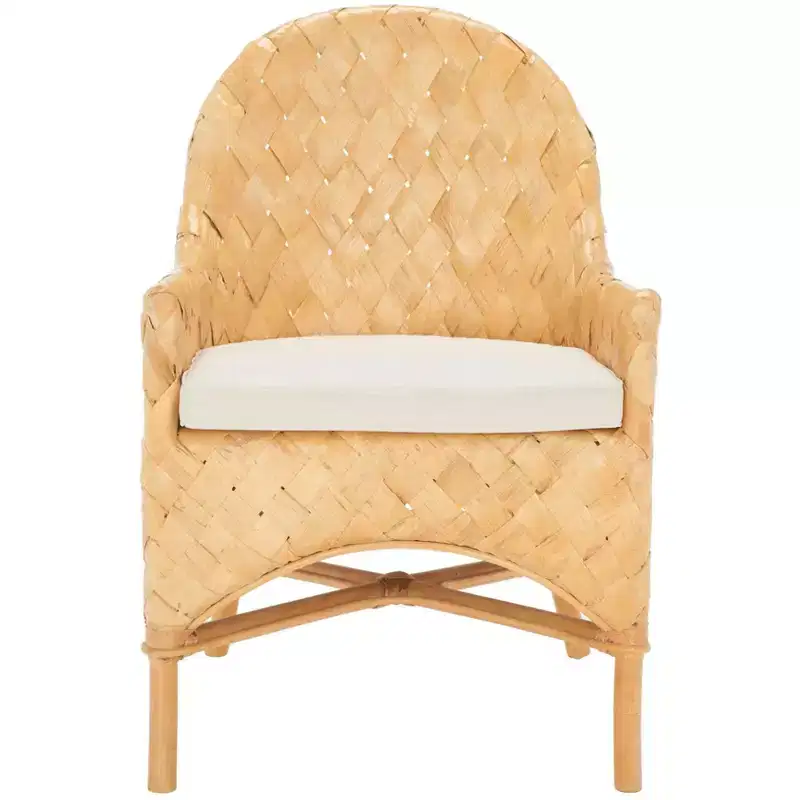 Woven Dining Chair With Cushion - SEA7039 - Natural/White