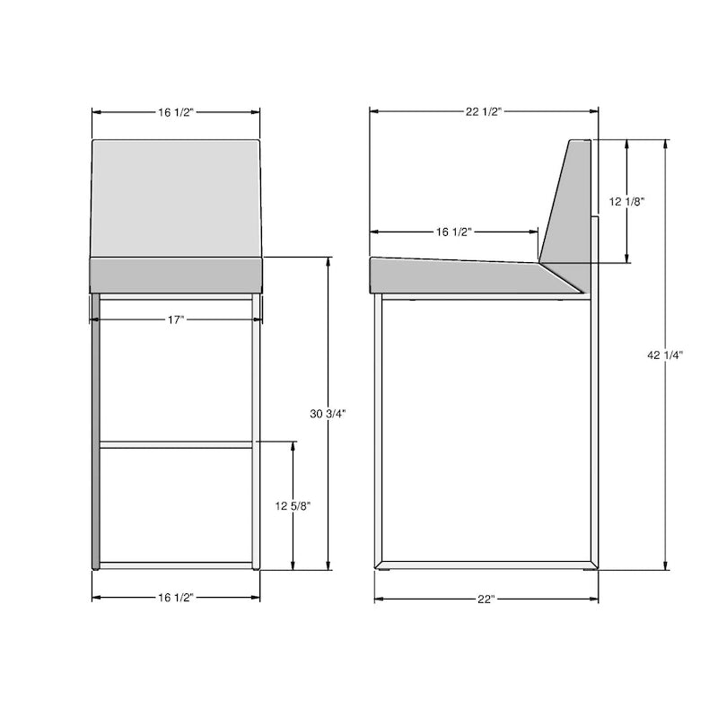 Contemporary Upholstered Counter and Bar Stool