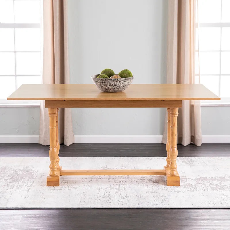 Farmhouse Drop Leaf Trestle Console to Dining Table