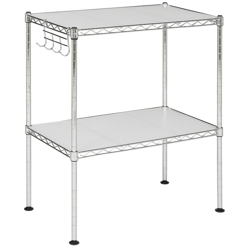 2-Tier Chrome Wire Microwave Rack - 19.7 x 11.8 x 23.6