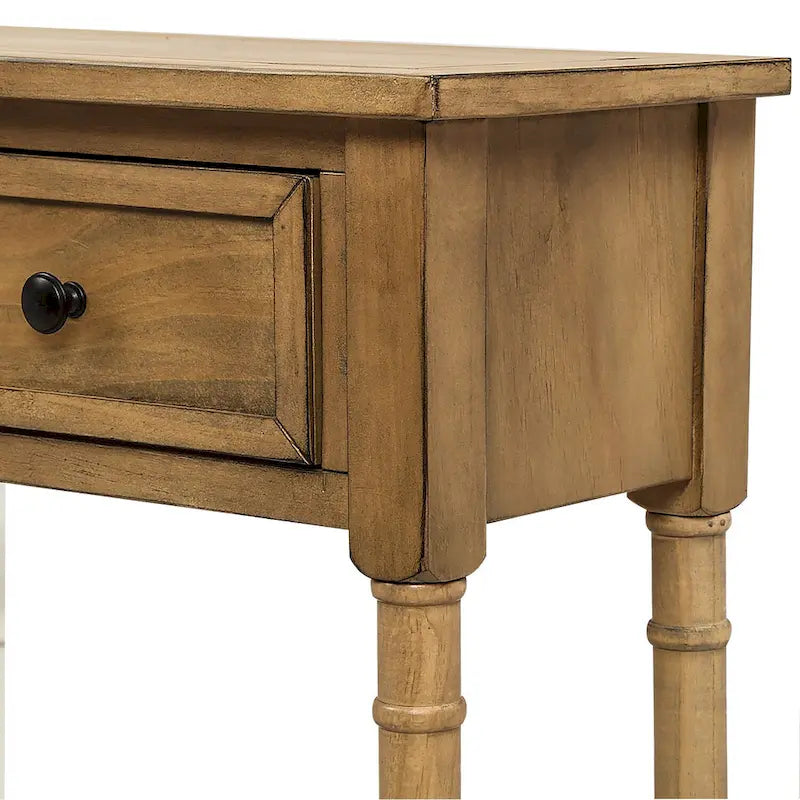 2-Drawer Console Table with Bottom Shelf