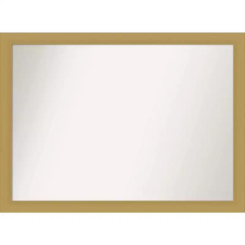 42 x 31 Non-Beveled Grace Bathroom Wall Mirror Brushed Gold - Amanti Art: Rectangle, Polystyrene Frame, Wall Mounted