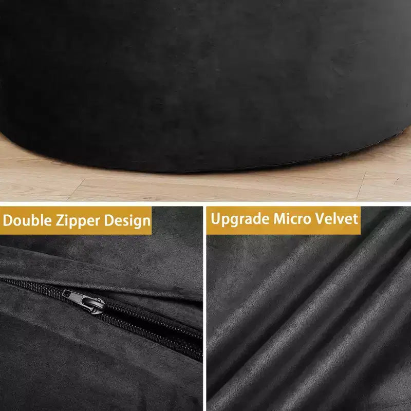4 Ft Large Bean Bag Chair for Adults & Teens - Shredded Foam Fill, Soft Velvet Fabric