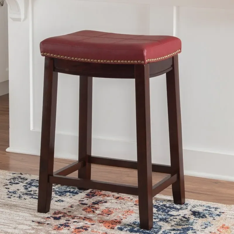 Linon Willamette Backless Faux Leather Counter Stool