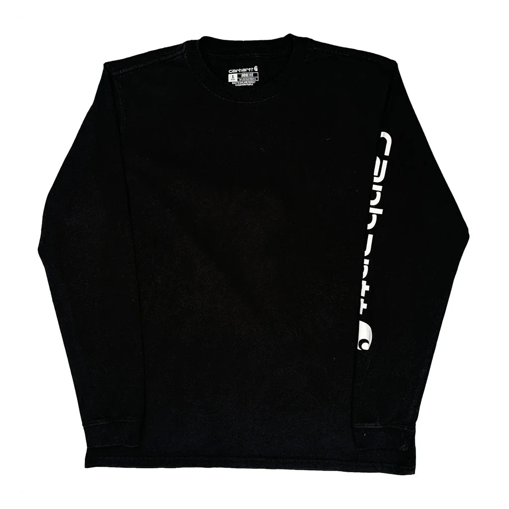 Women's Long Sleeve Crew Neck T-Shirt Black Cotton Regular Fit