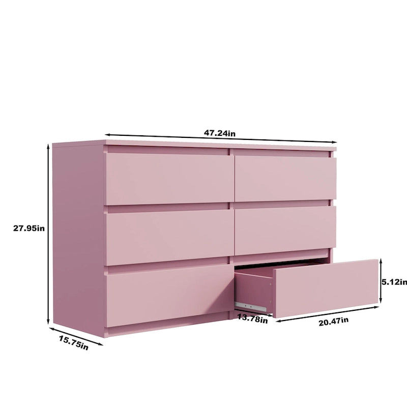 6-Drawer Dresser | Modern Minimalist Chest of Drawers