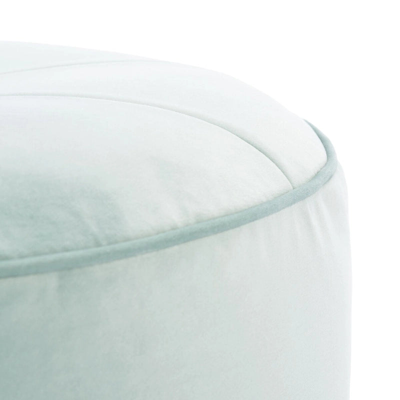 Round Velvet Pouf Ottoman �� Plush Seating Accent
