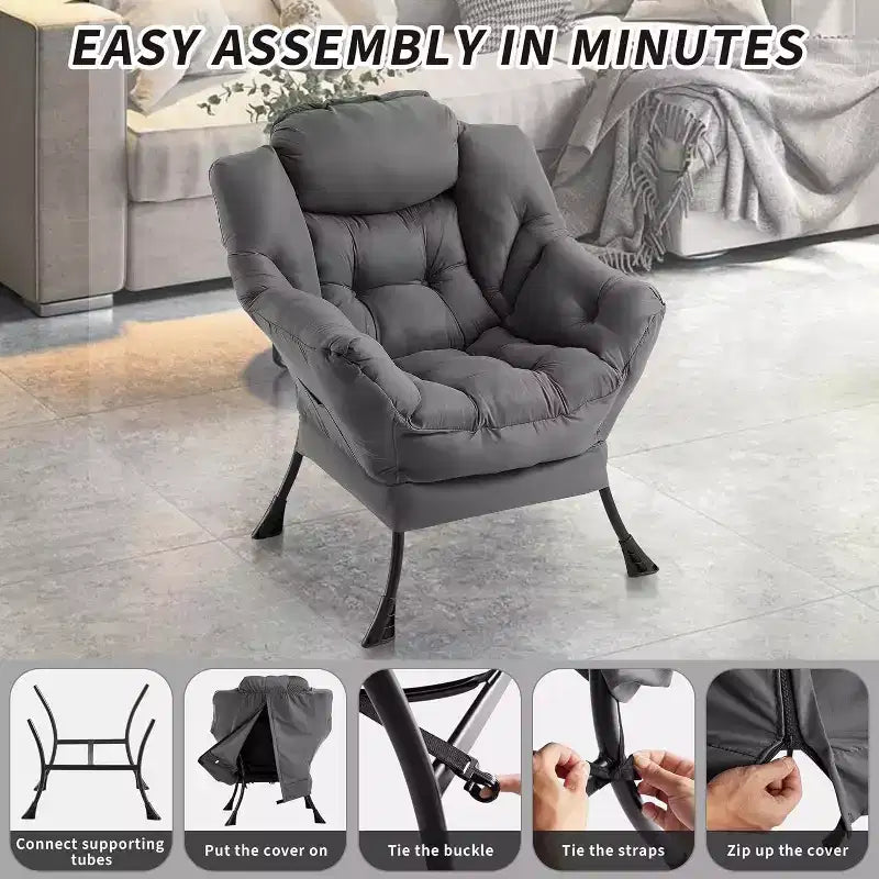 Modern Lounge Chair - Slim Profile Armchair for Small Spaces