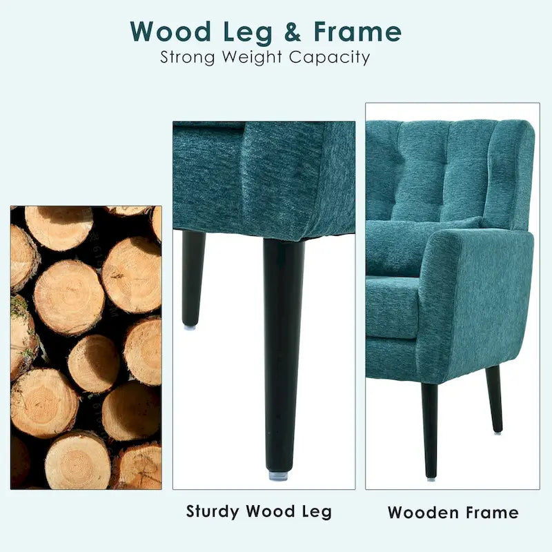 Mid-Century Modern Accent Chair with Waist Cushion