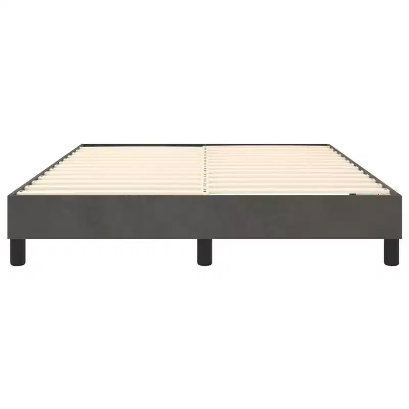 Bed Frame Dark grey Velvet (100% polyester), Plywood, Engineered Wood