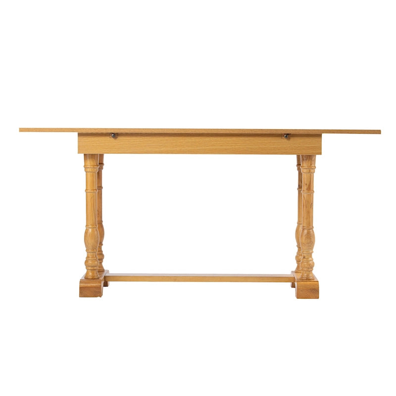 Farmhouse Drop Leaf Trestle Console to Dining Table