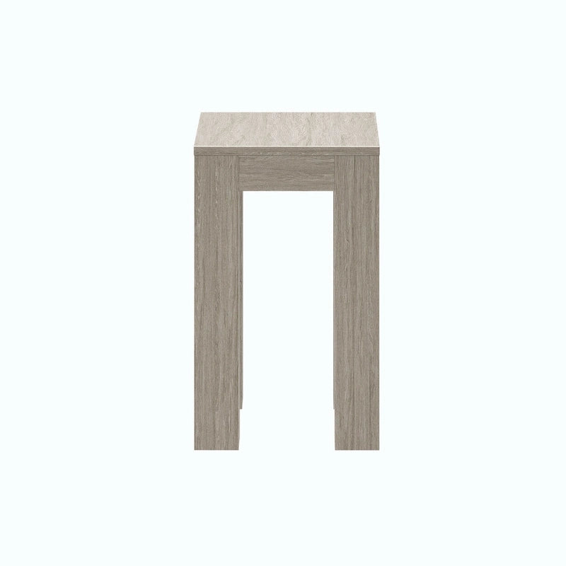 Modern Rectangular Solid Pine Wood Side Table with Wirebrush Finish
