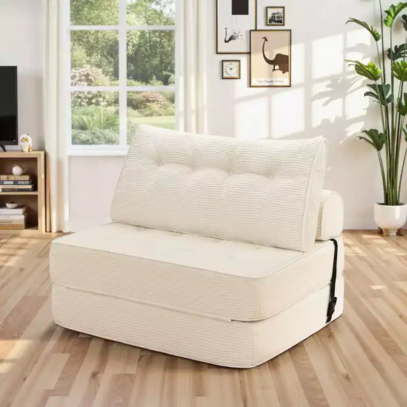 WARMOUNTS Foldable Sofa Bed with Adjustable Backrest, Convertible Twin Size Sleeper Sofa for Living Room & Office