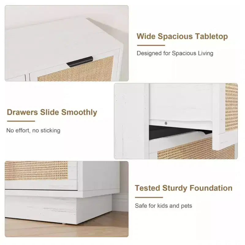 Rattan 7-Drawer Dresser - 55