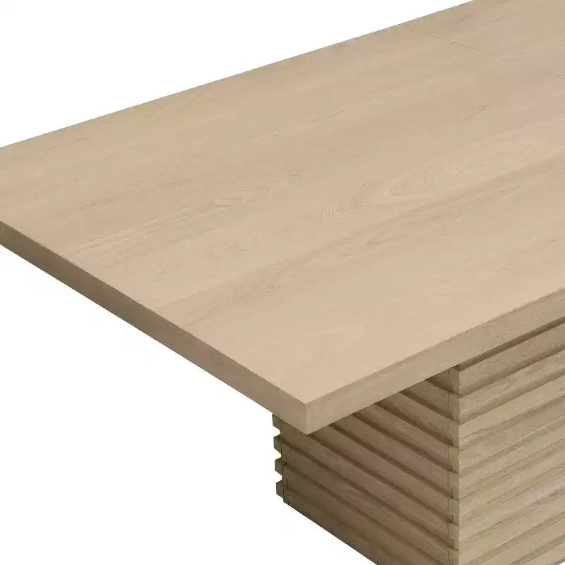84 Wood Rectangular Dining Table for 6, Pedestal Base