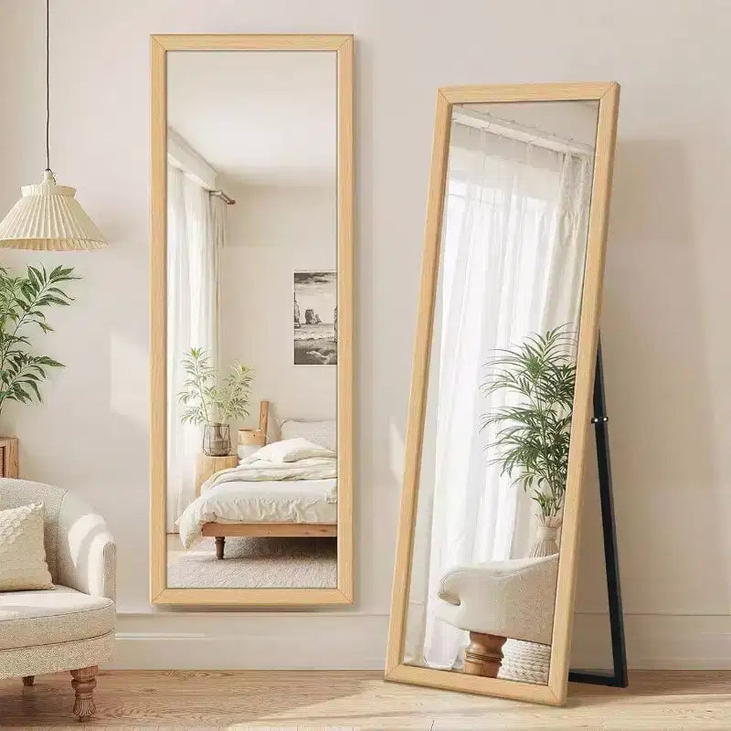 Wall Full Length Mirror Standing Mirror Full Body Large Floor Wall Door Bedroom Bathroom Living Room with Wooden Frame