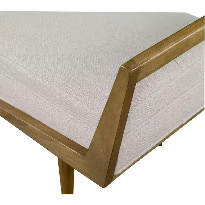 Uttermost Waylon 59 Wide Woven Beige Fabric Tufted Bench