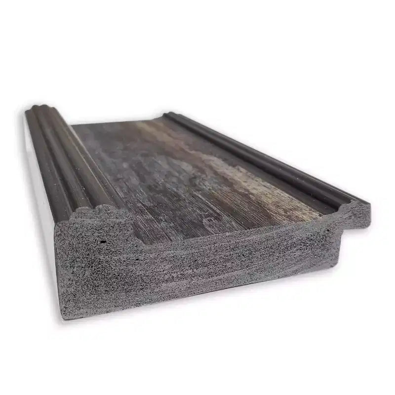 42" x 30" Non-Beveled Rail Rustic Char Bathroom Wall Mirror - Amanti Art: Polystyrene Frame, Rectangle Vanity Mirror