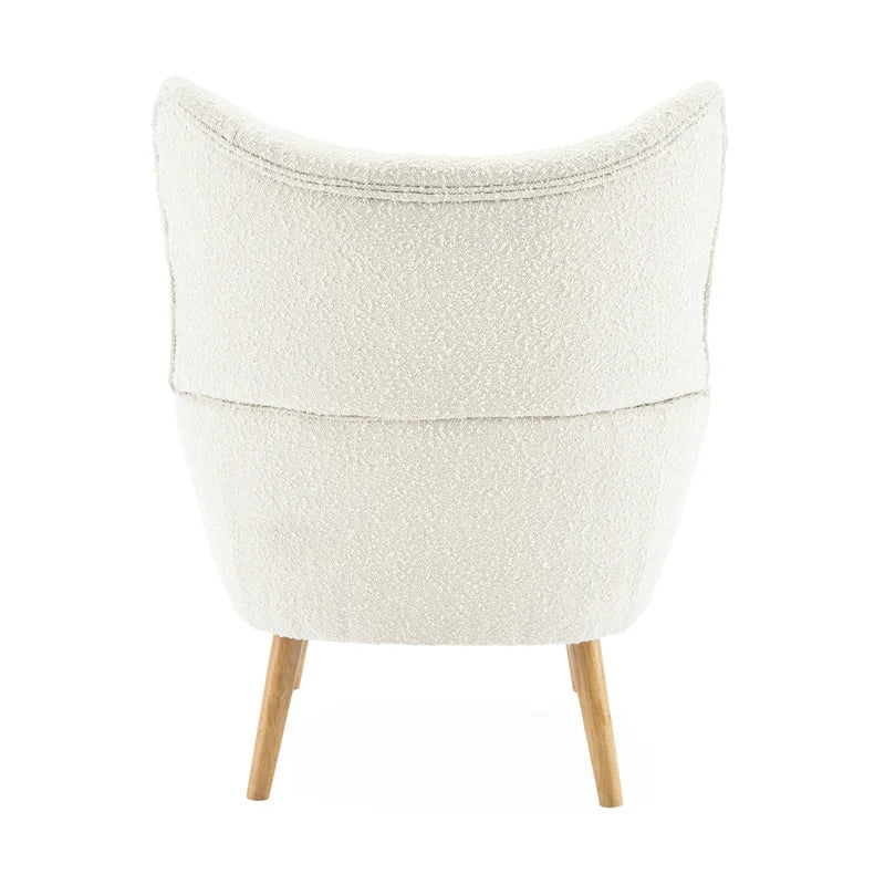 Almond Boucle Wingback Tufted Club Chair by Christopher Knight Home