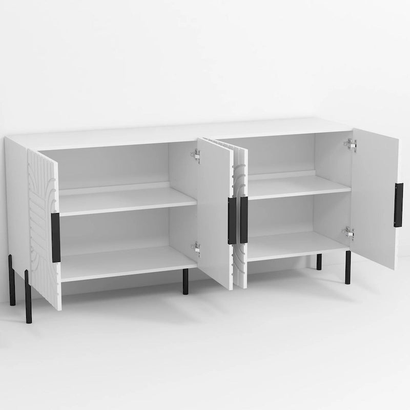 63-Inch White TV Stand Fits Up to 65-Inch TV