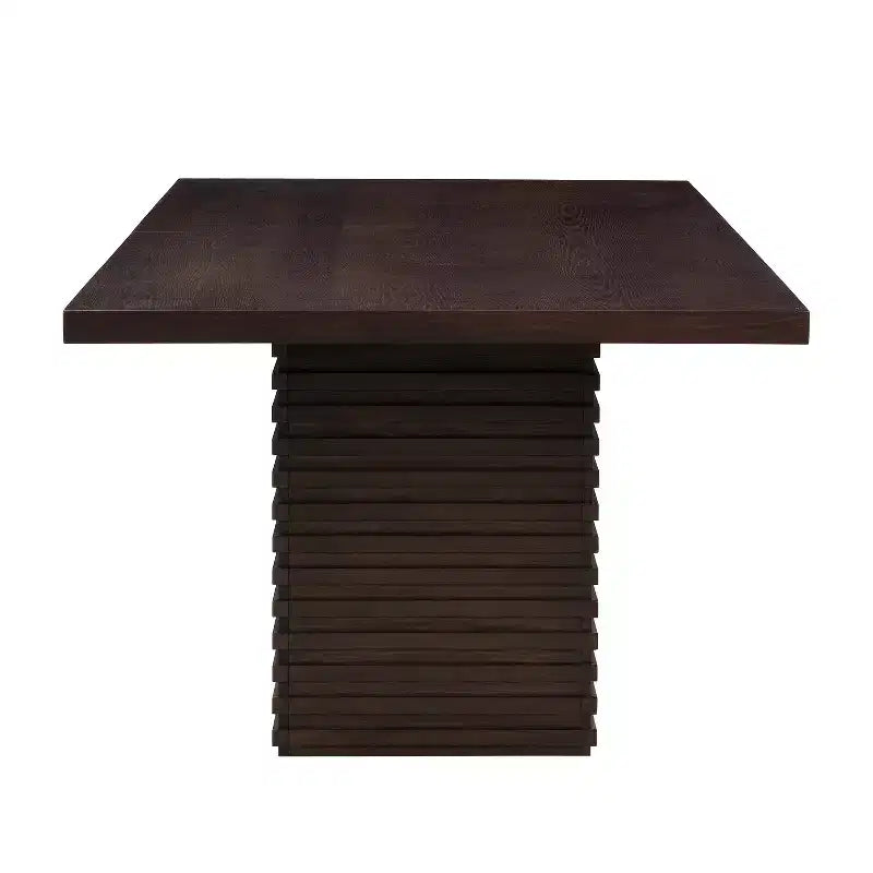 84 Wood Rectangular Dining Table for 6, Pedestal Base