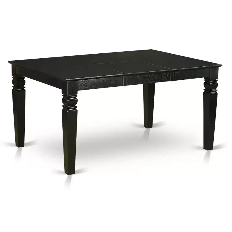 7 Piece Kitchen Table and Chair Set Black Rectangle Dining Room Table