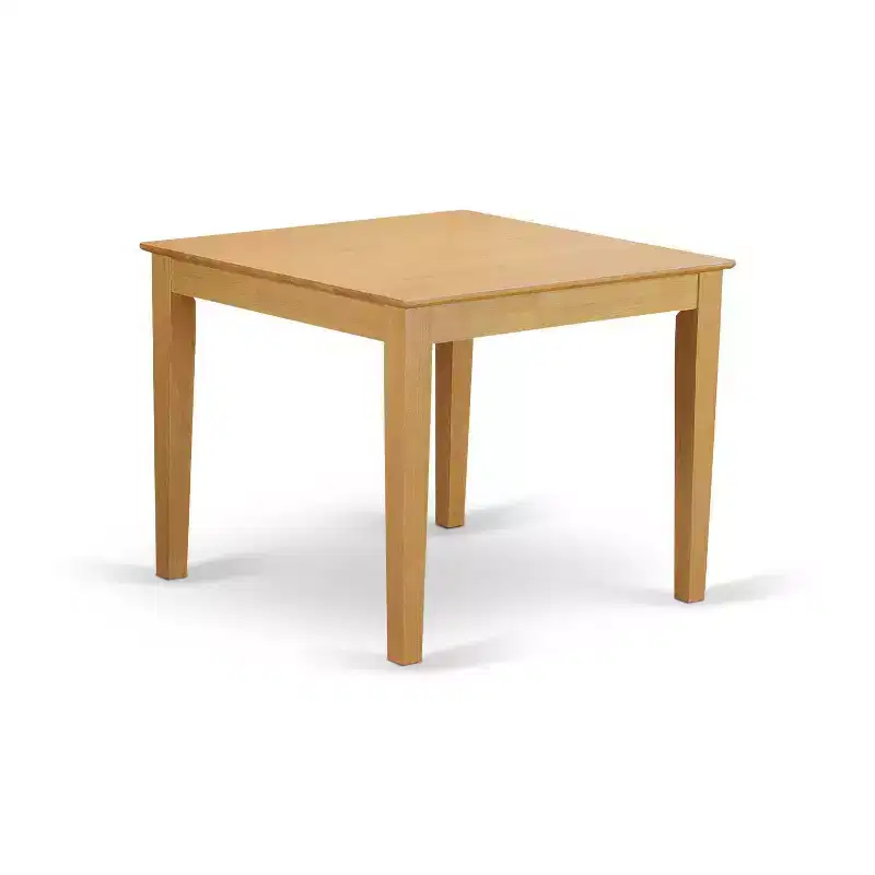 HomeStock 5-Pc Natural Oak Finish Solid Wood Top - Square Dining Room Set - Seats 4