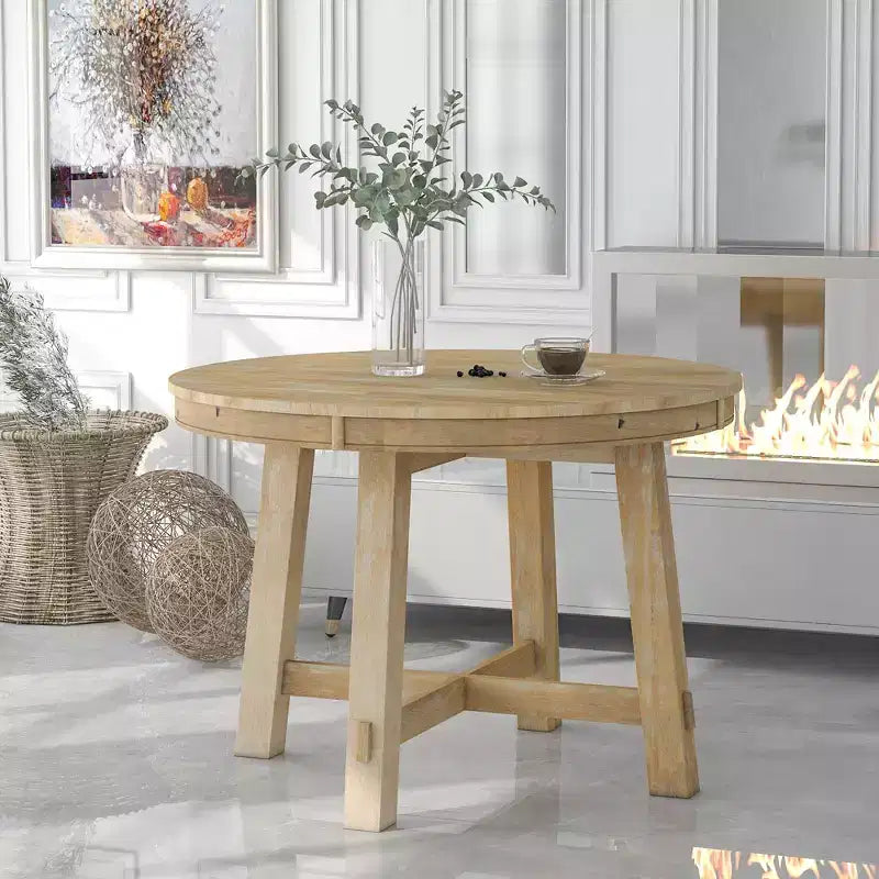 Farmhouse Dining Table with 4-Leg X-Shaped Base and 16