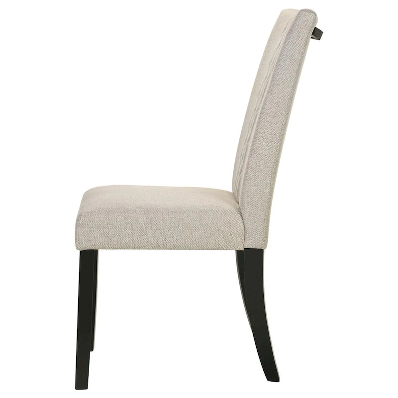 Beige and Black Upholstered Side Chairs