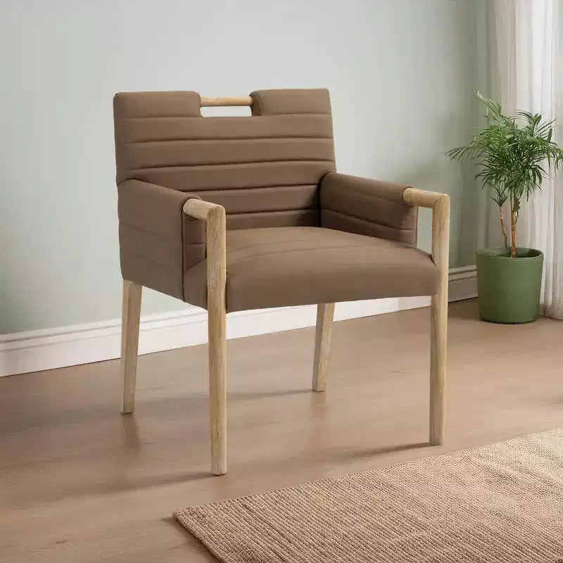 Vegan Leather Dining Arm Chair