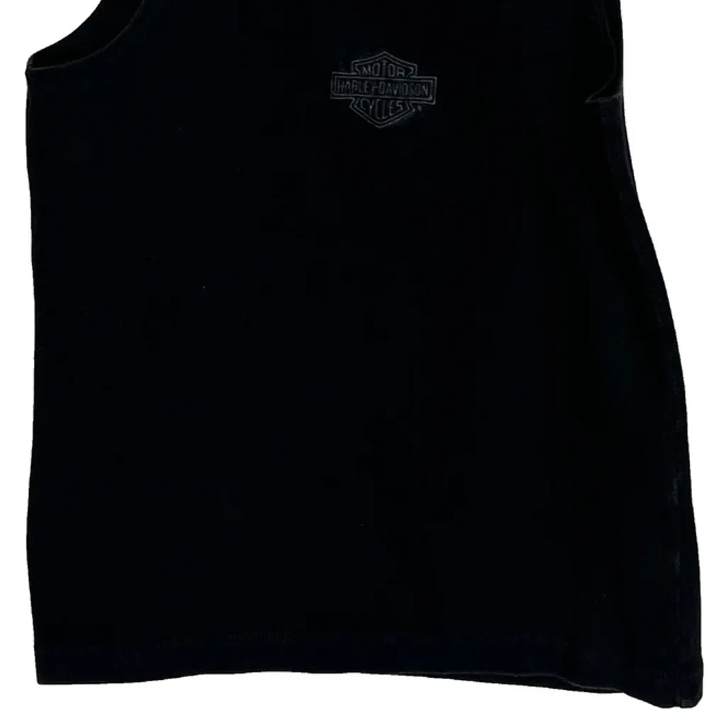 Women's Sleeveless Vest XS Black Cotton Casual Round Neck Regular Fit