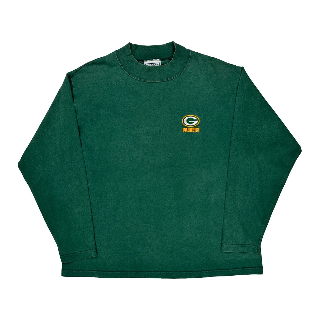 Green Bay Packers Long Sleeve T-Shirt Women's XL Green Cotton