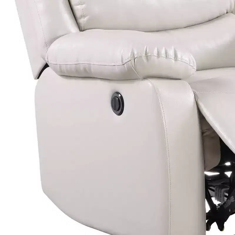 39 Power Recliner Accent Chair, Beige Faux Leather