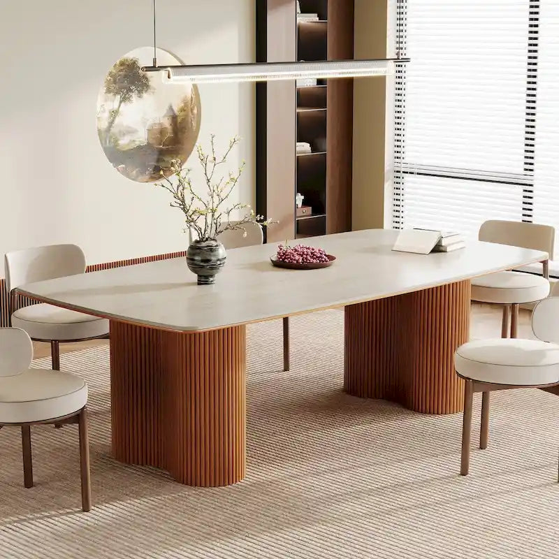 Sintered Stone & Solid Wood Dining Table for 8�C10 | 78.7�� Scratch & Heat Resistant