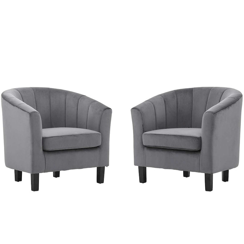Channel Tufted Velvet Armchair