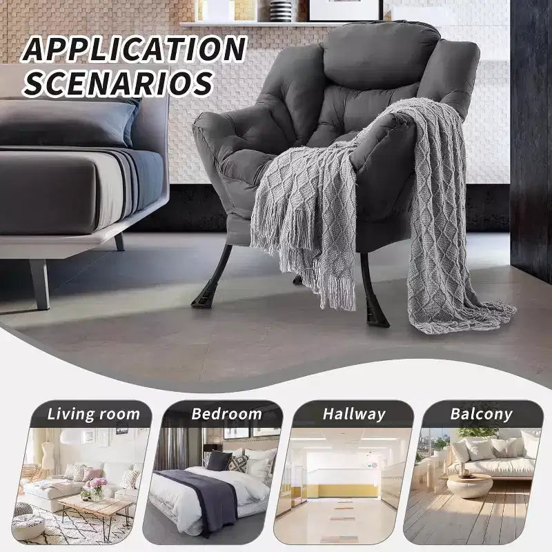 Modern Lounge Chair - Slim Profile Armchair for Small Spaces