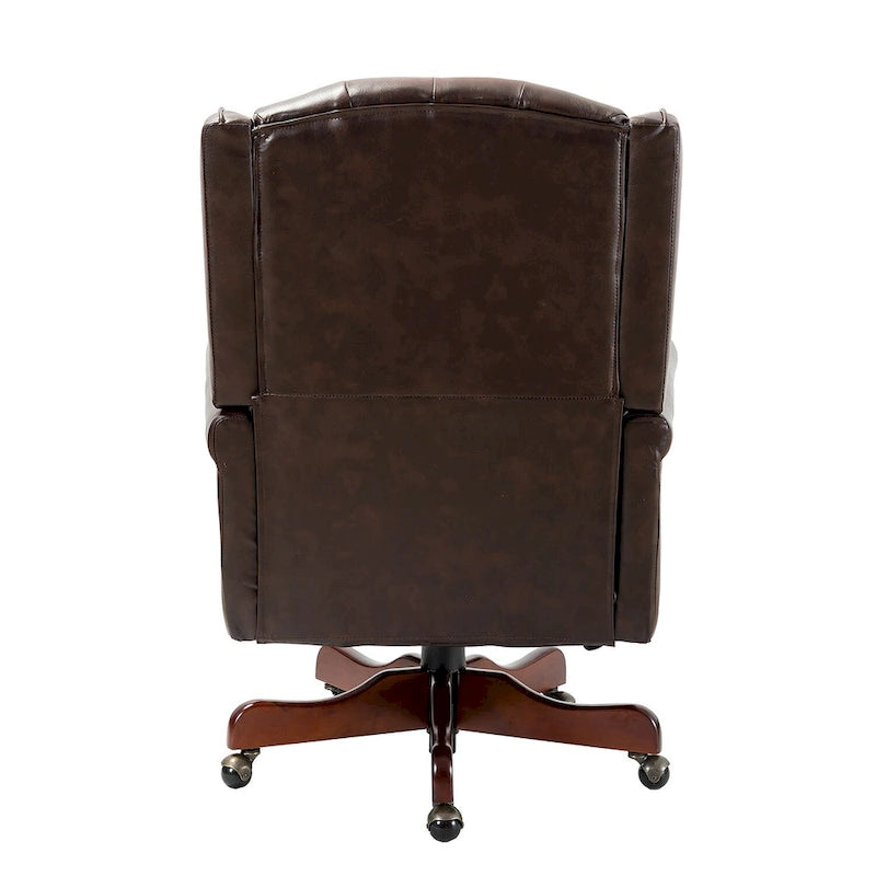 Modern swivel executive chair with tufted backrest