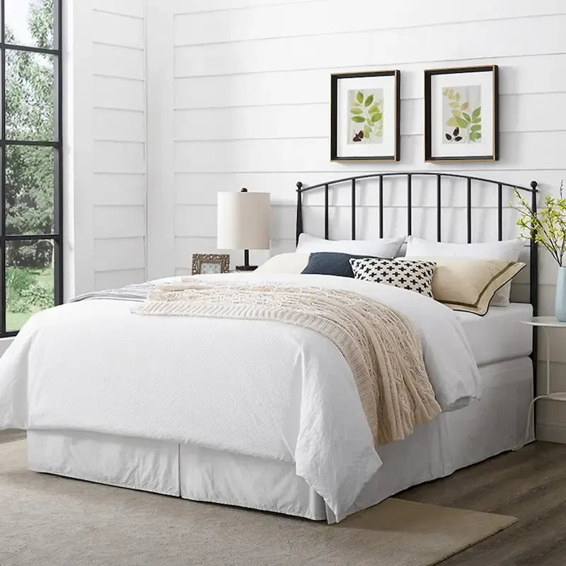 Charcoal Finish Metal Full/Queen Arched Headboard